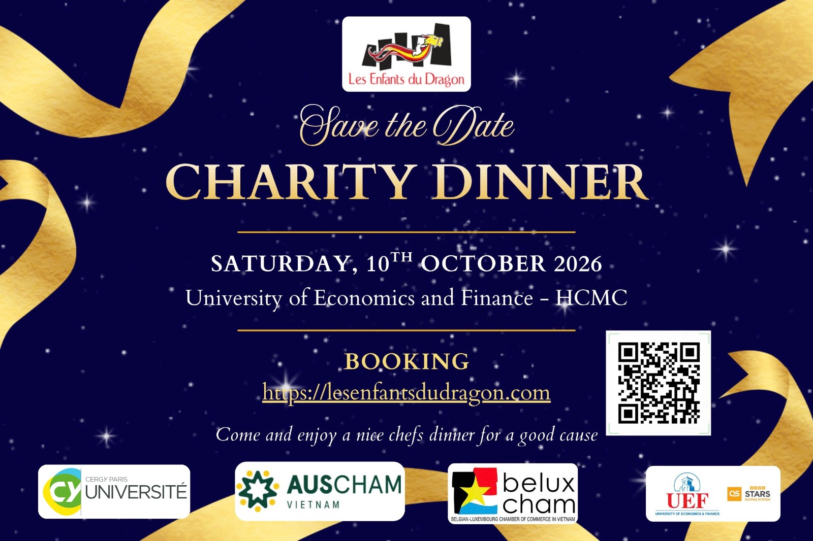 Save the date - Dîner de Gala Caritatif, 10 octobre 2026, Hô-Chi-Minh-Ville