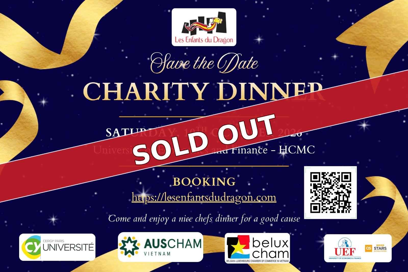 Affiche du dîner de gala caritatif des Enfants du Dragon, le 10 octobre 2026 à Hô-Chi-Minh-Ville